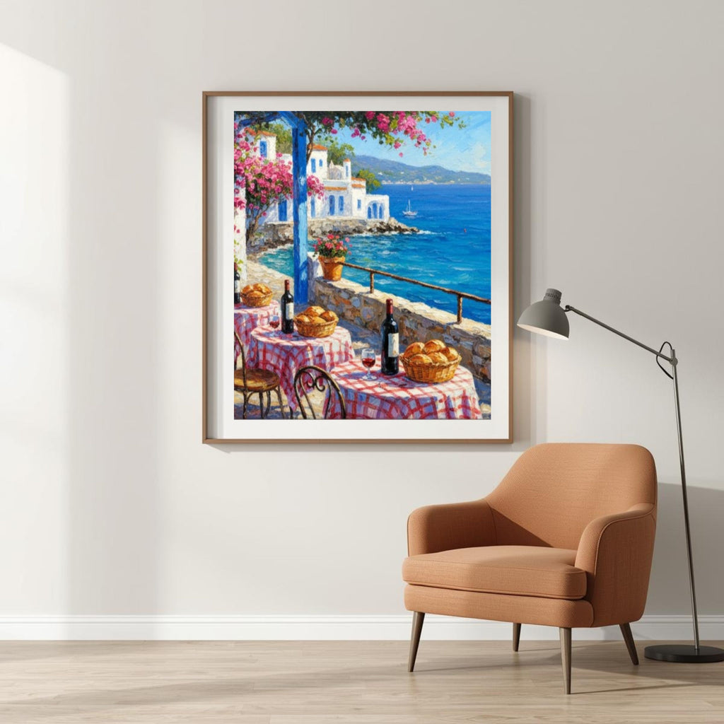 20-Piece Mediterranean Coast Mega Bundle | Impressionist Digital Wall Art Set (Greece Santorini, Italy Tuscany Prints)