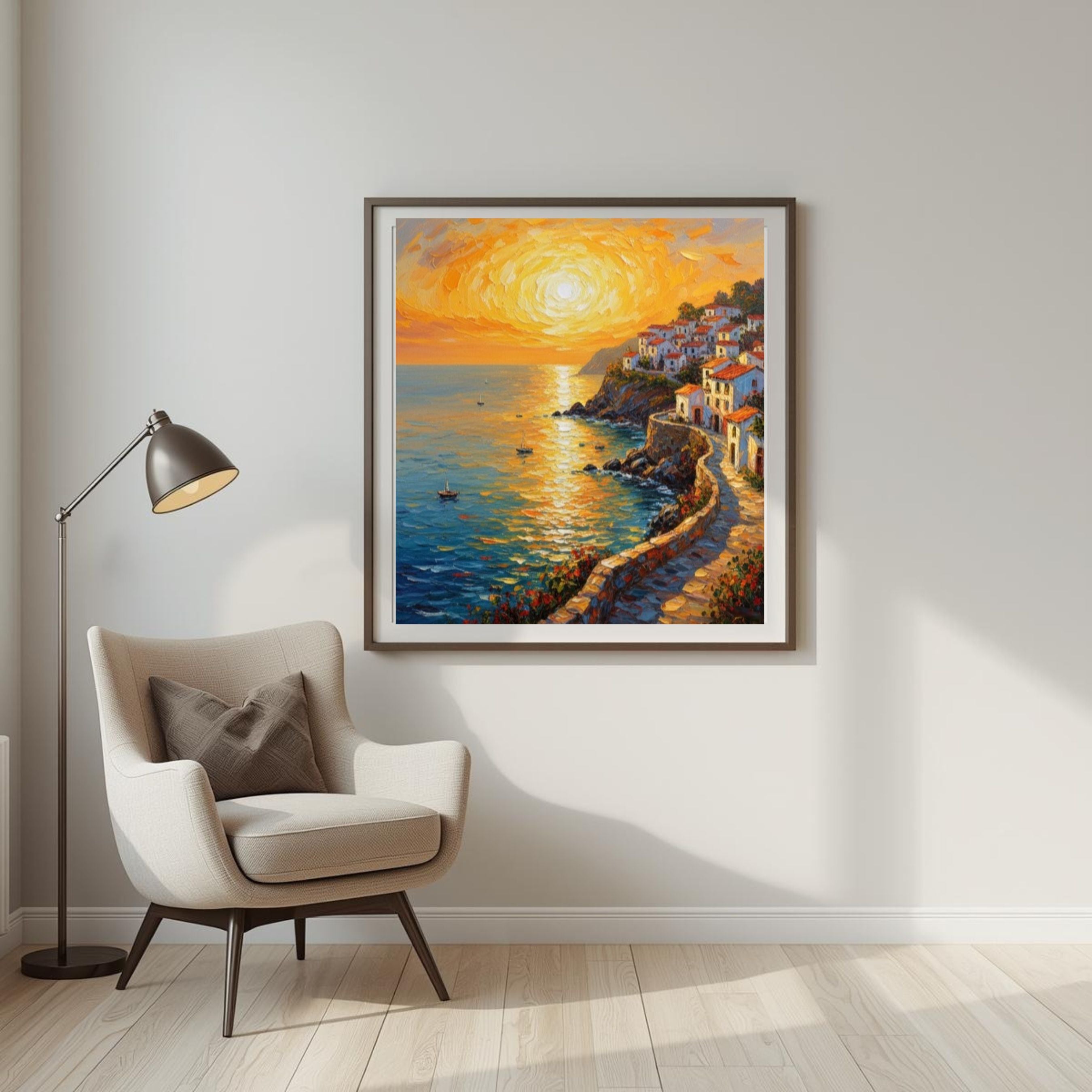 20-Piece Mediterranean Coast Mega Bundle | Impressionist Digital Wall Art Set (Greece Santorini, Italy Tuscany Prints)