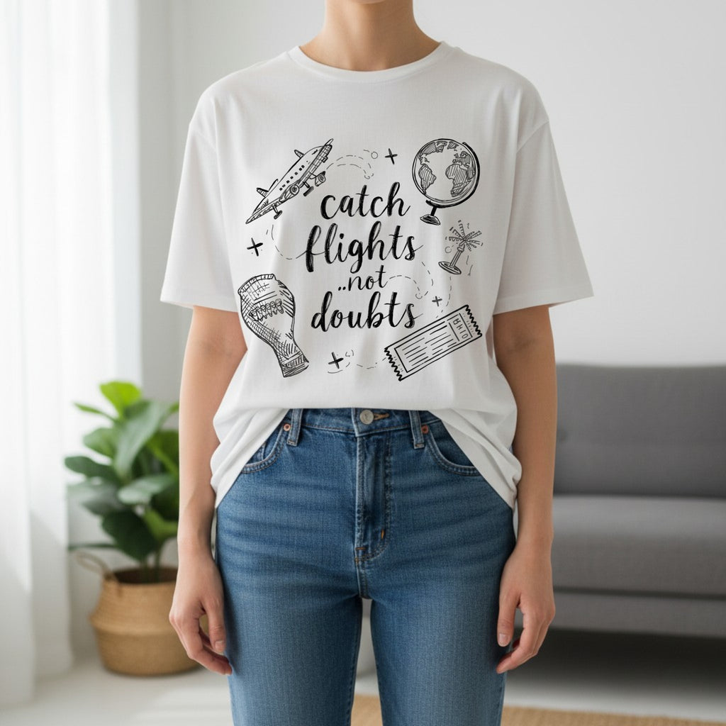 Minimalist Doodle T-Shirt Design Bundle: 25 PNGs for Self-Care, Travel, & Cozy Aesthetic Apparel