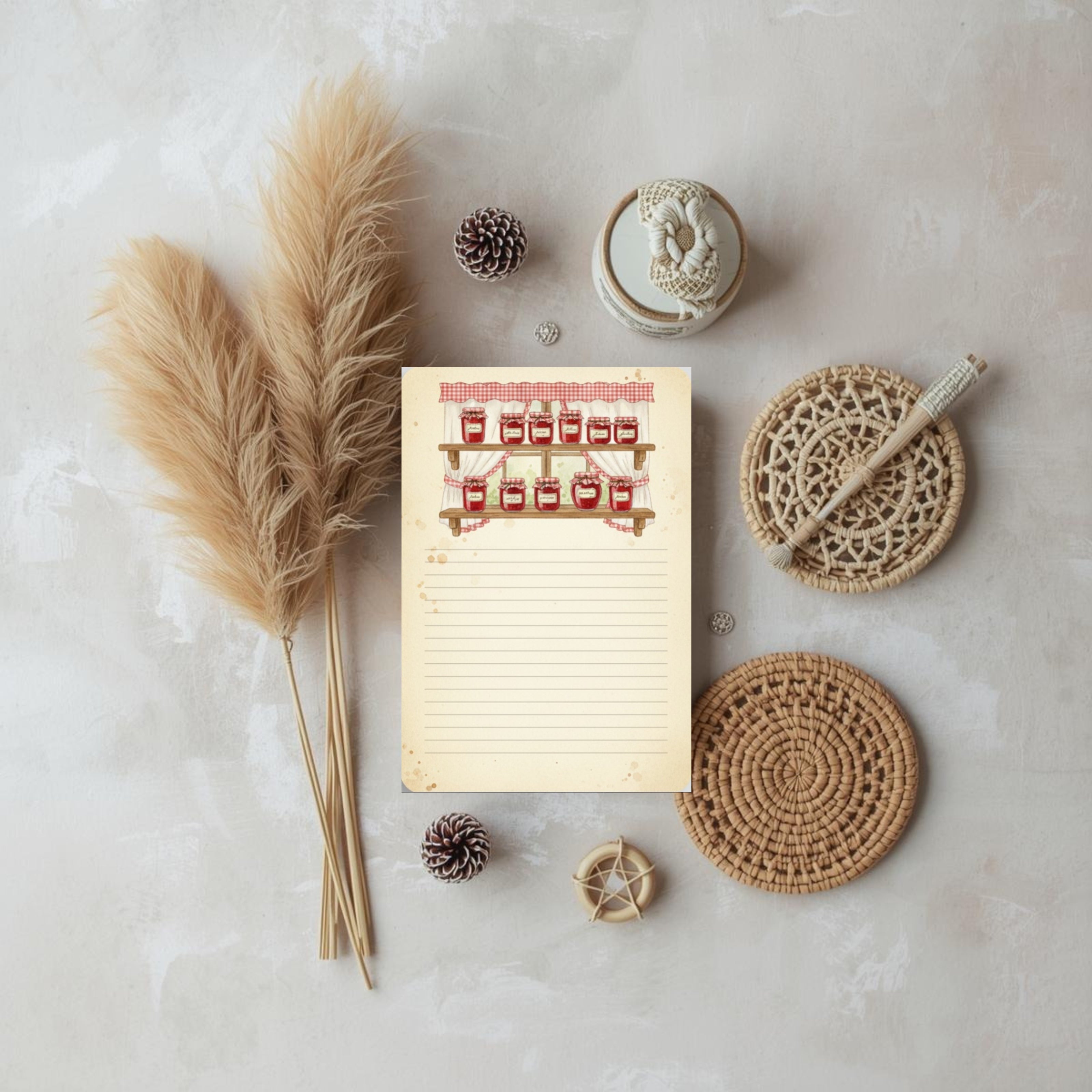 Strawberry Cottagecore Digital Notebook: Aesthetic Gingham Lined Journal Paper (GoodNotes & Printable PDF)