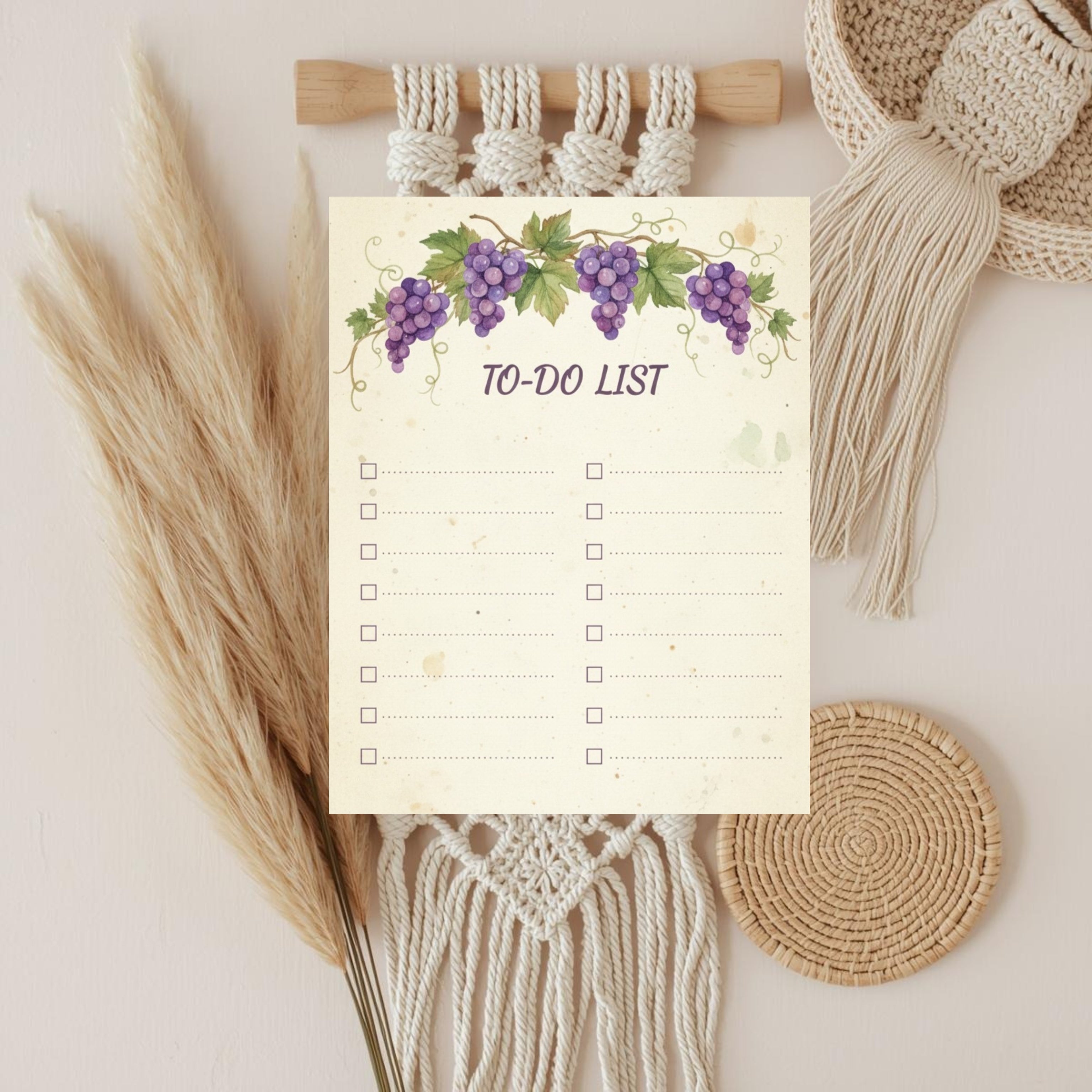 Cozy Grape Vineyard Cottage Monthly Planner: Aesthetic Digital & Printable PDF Organizer