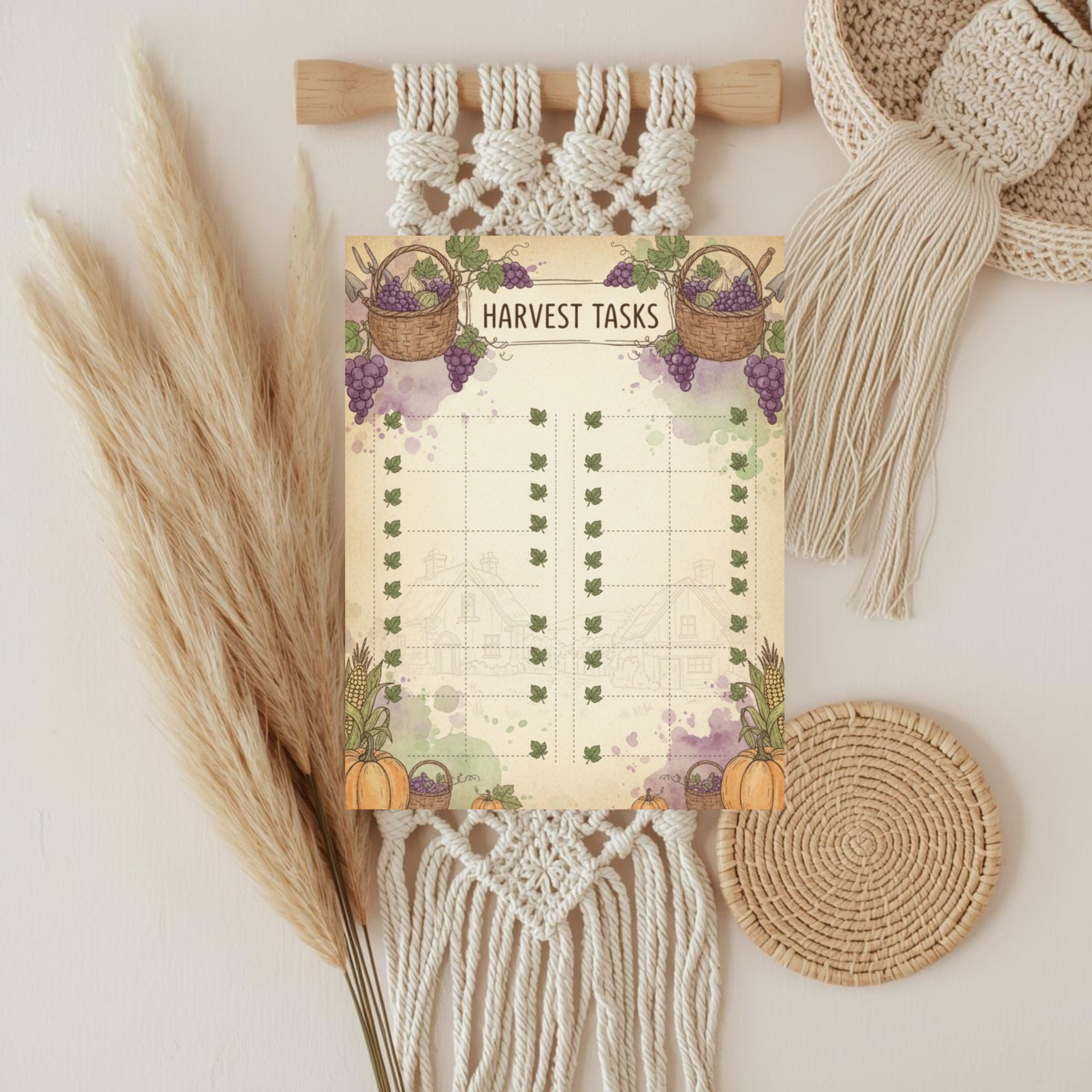 Cozy Grape Vineyard Cottage Monthly Planner: Aesthetic Digital & Printable PDF Organizer