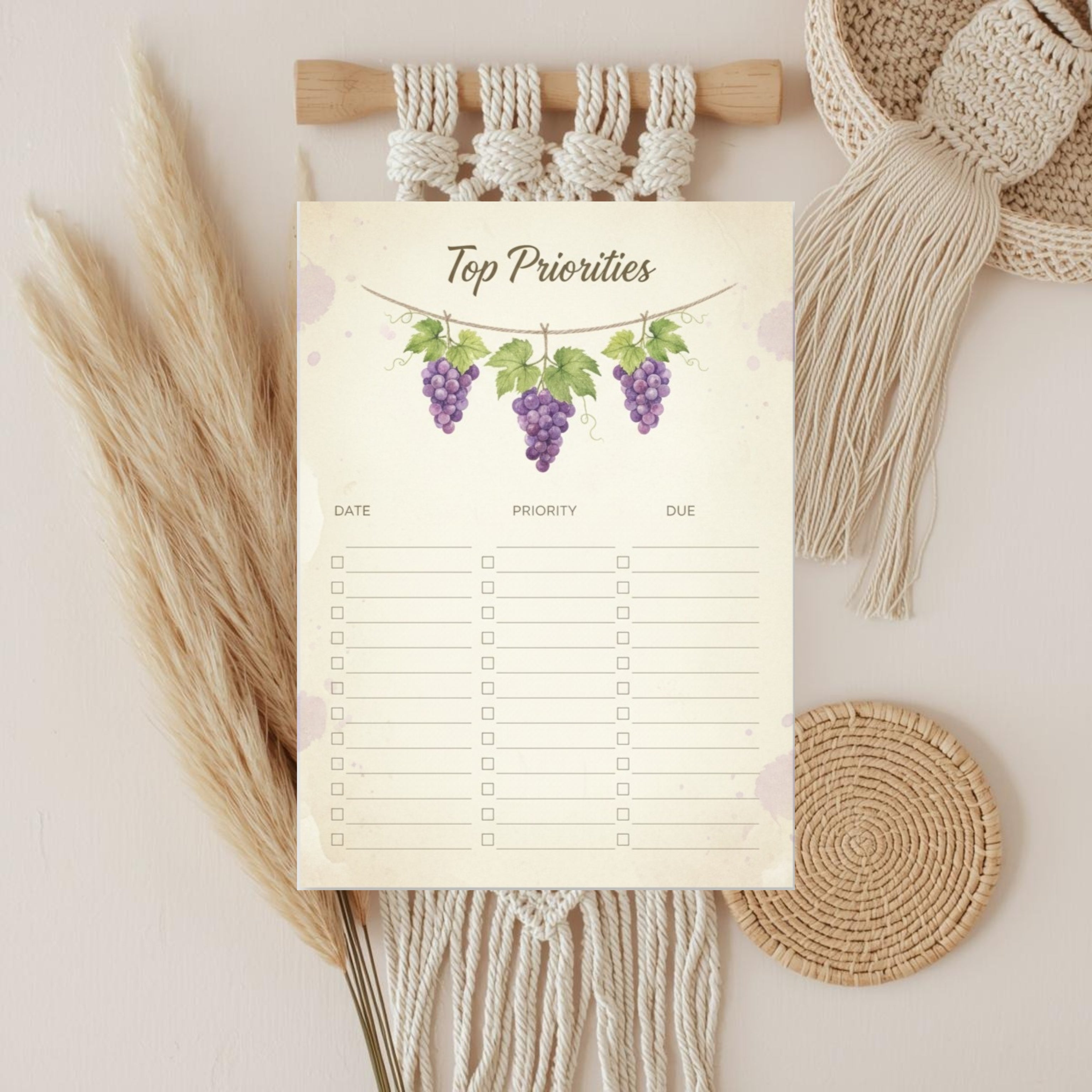 Cozy Grape Vineyard Cottage Monthly Planner: Aesthetic Digital & Printable PDF Organizer