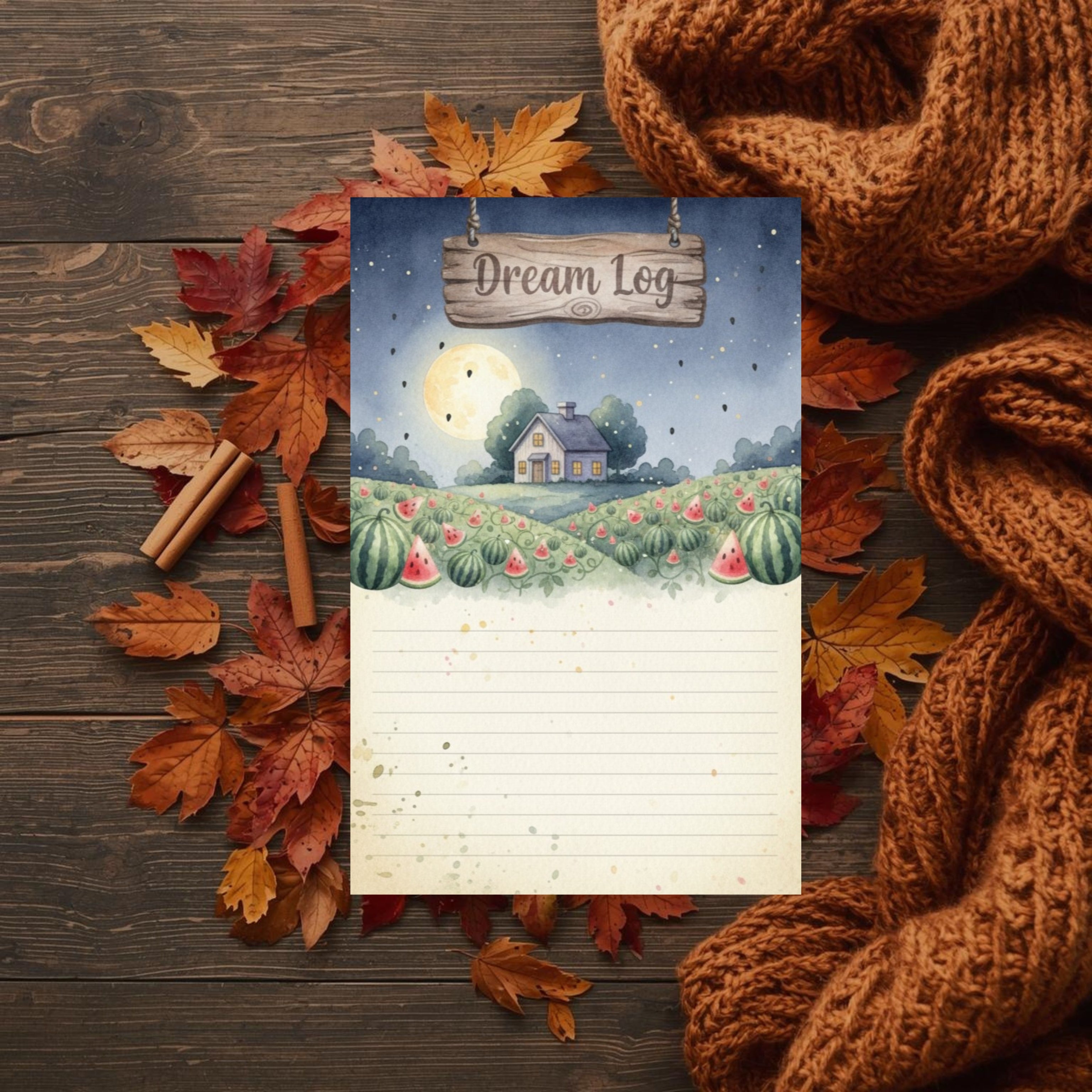 Watermelon Farmhouse Monthly Planner: Undated Digital PDF, Habit Tracker, Budget, & Reflection Pages