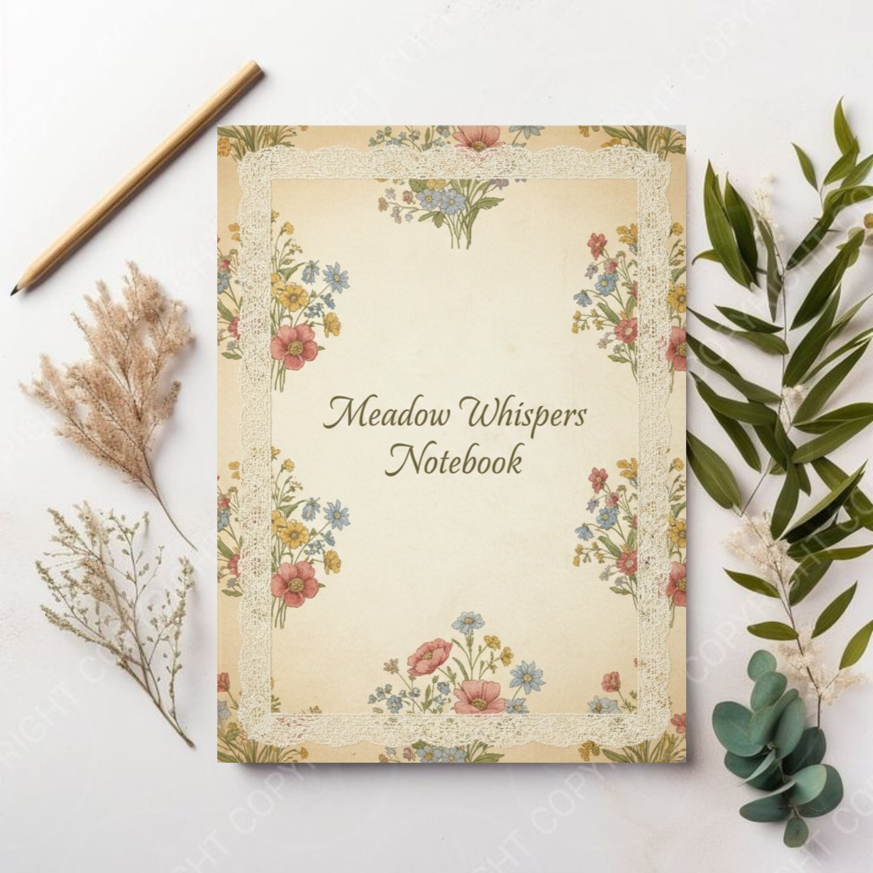 Meadow Whispers Digital Notebook: Vintage Cottagecore Journal & Fairycore Aesthetic Lined Paper PDF