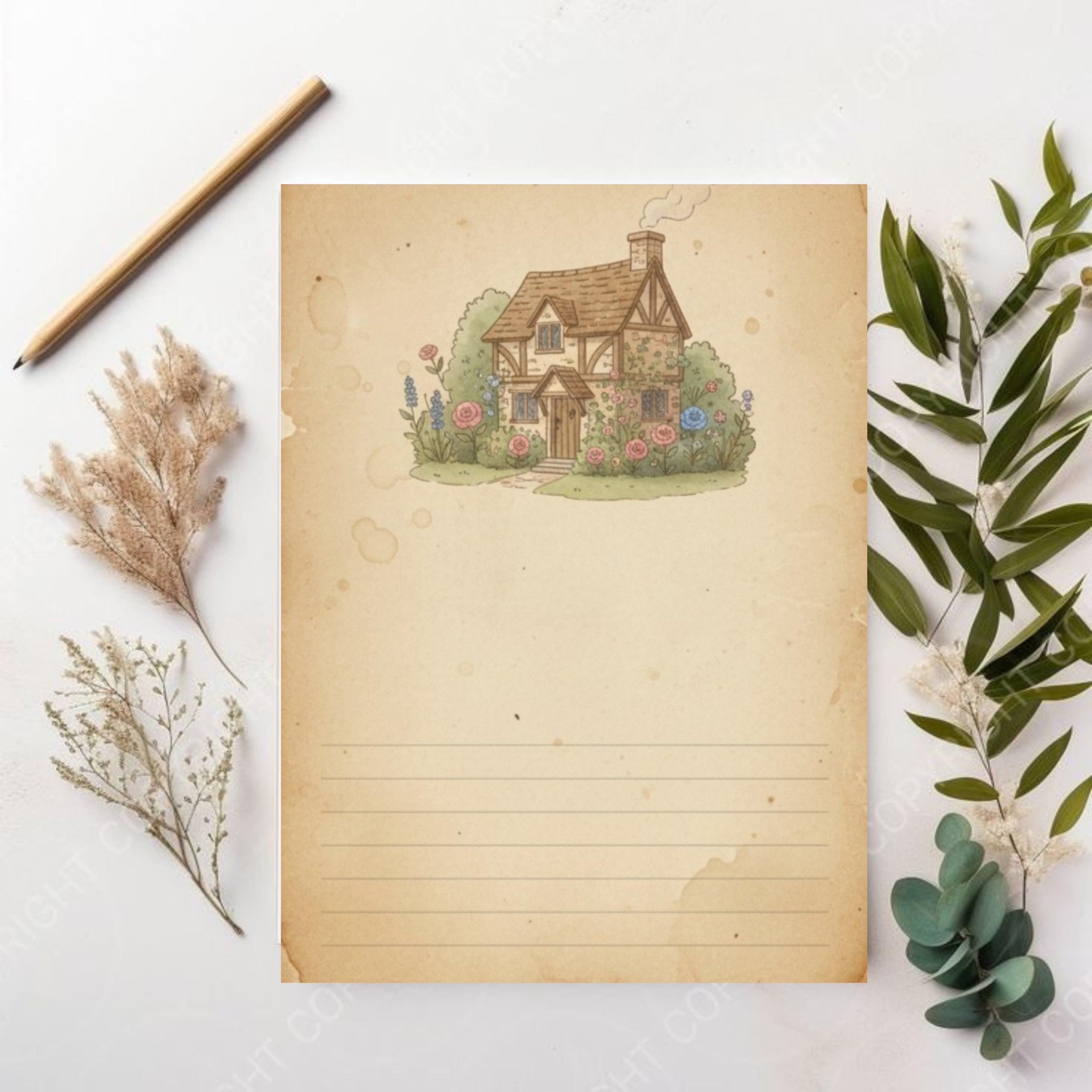 Meadow Whispers Digital Notebook: Vintage Cottagecore Journal & Fairycore Aesthetic Lined Paper PDF