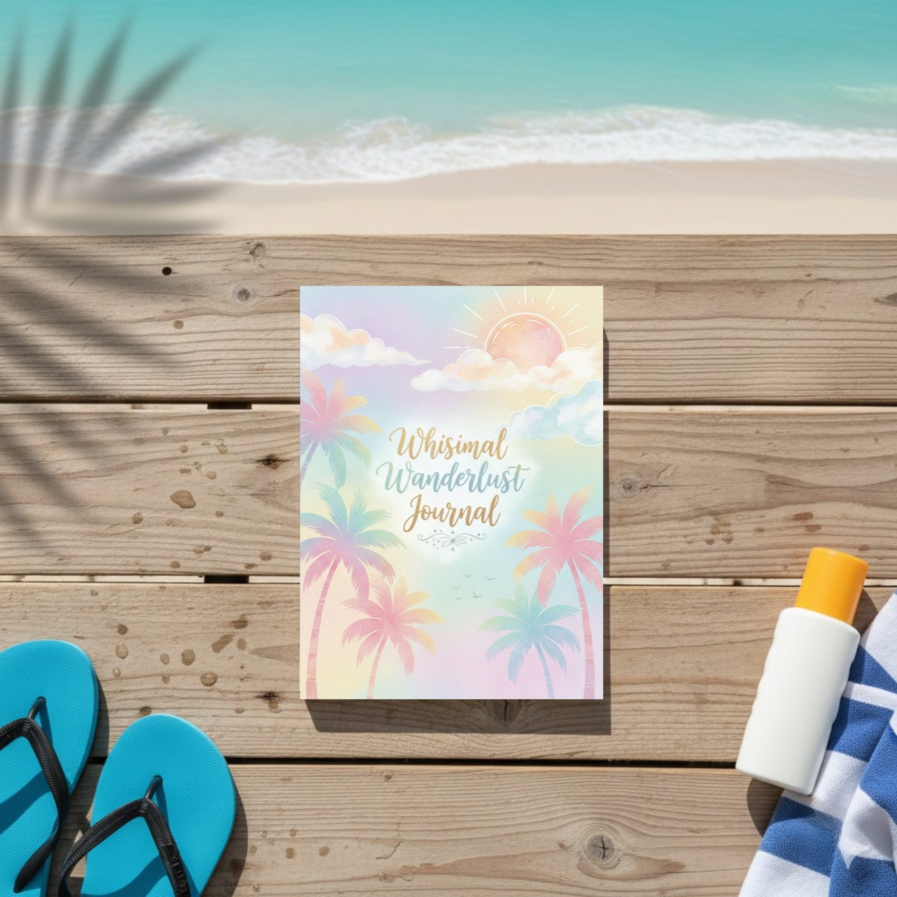 Whimsical Wanderlust: Digital Tropical Travel Journal for Couples & Beach Vacations (GoodNotes & Printable)
