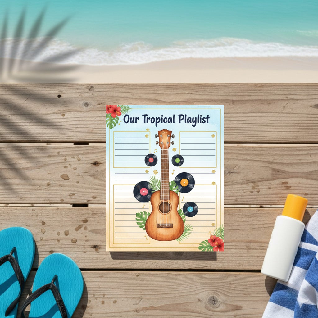 Whimsical Wanderlust: Digital Tropical Travel Journal for Couples & Beach Vacations (GoodNotes & Printable)