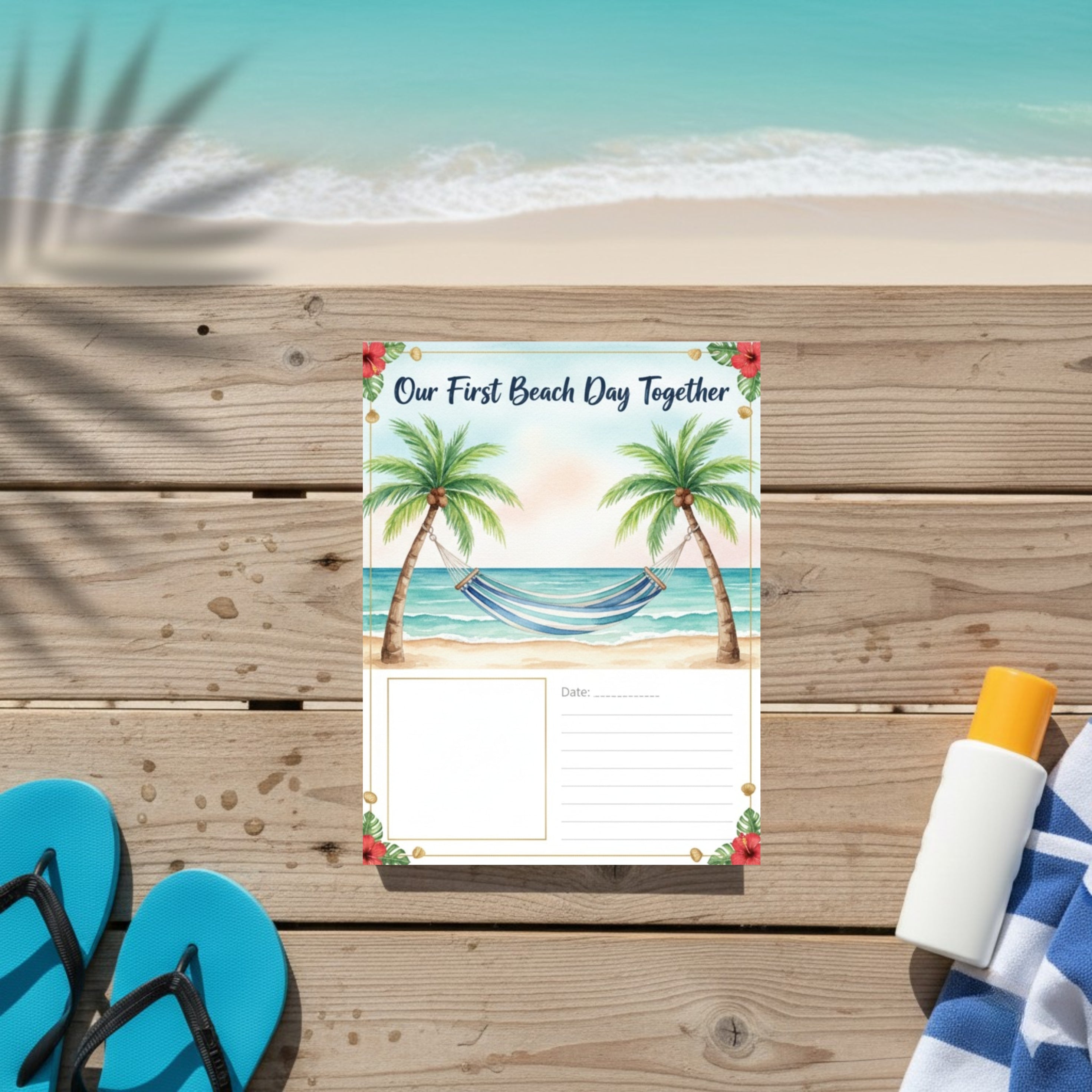 Whimsical Wanderlust: Digital Tropical Travel Journal for Couples & Beach Vacations (GoodNotes & Printable)
