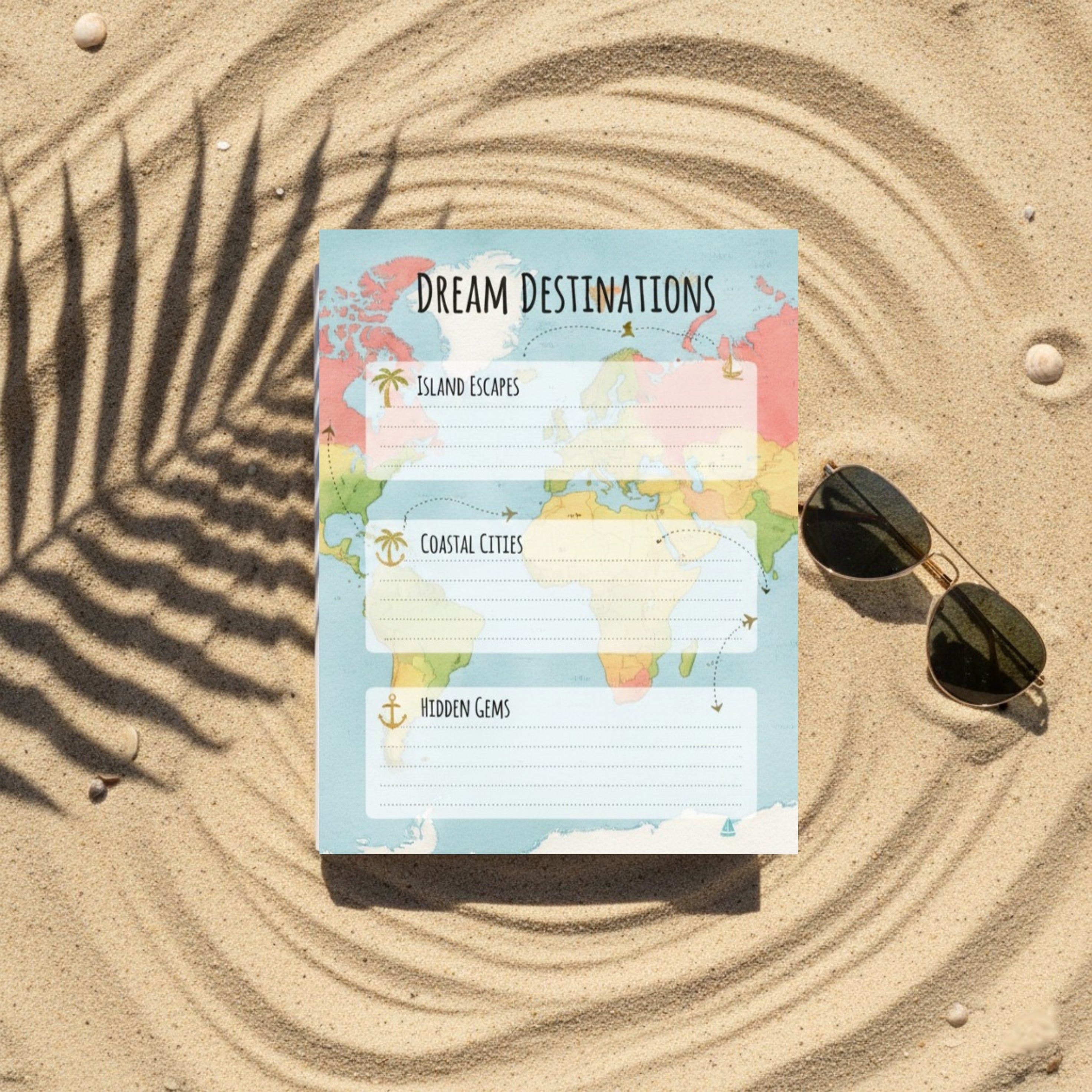 Golden Tropics Island Journal: Aesthetic Summer Vacation & Beach Trip Digital Scrapbook (GoodNotes & Printable PDF)