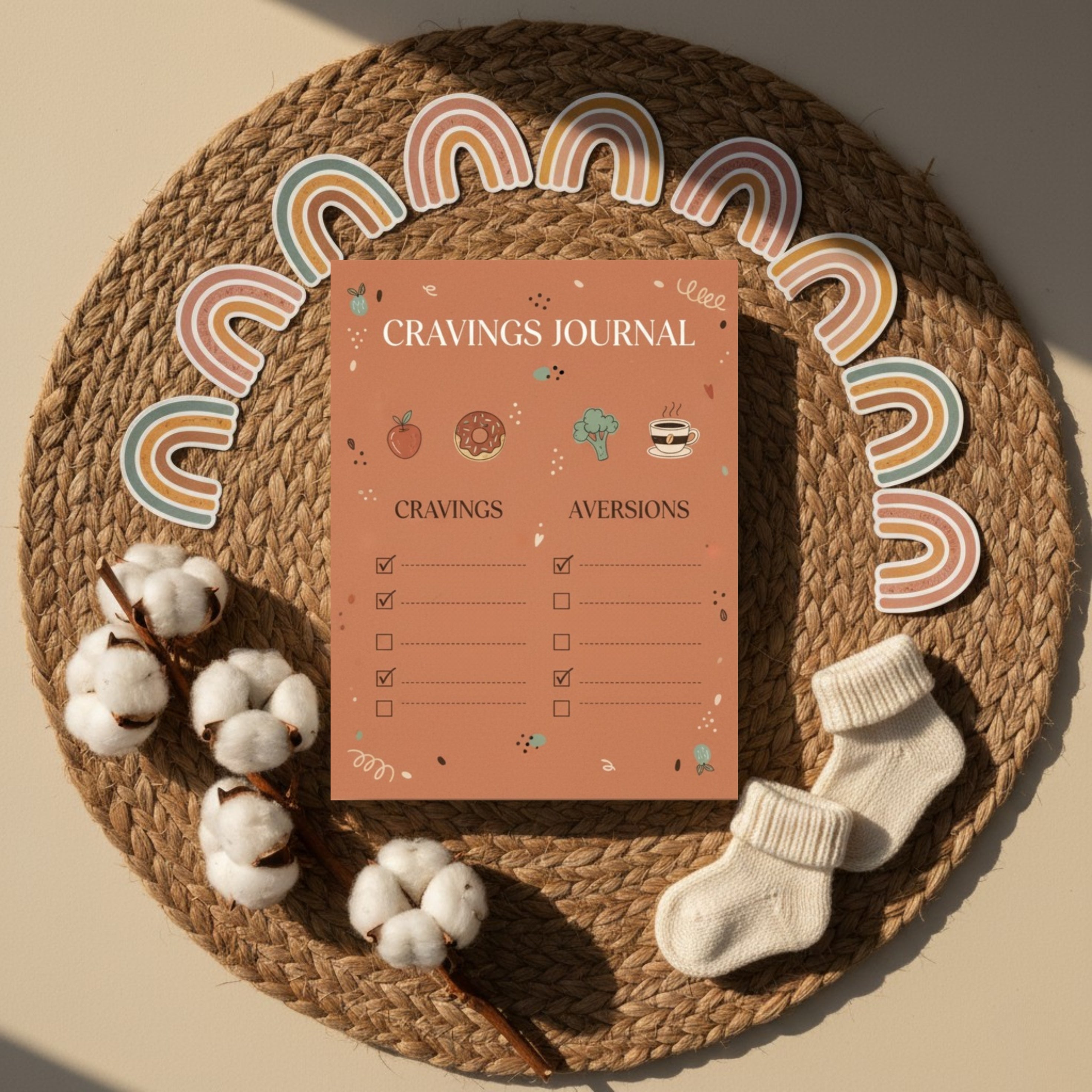 Boho Pregnancy Journal: Aesthetic Digital Keepsake & Trimester Tracker (Minimalist Rainbow Baby Memory Book)