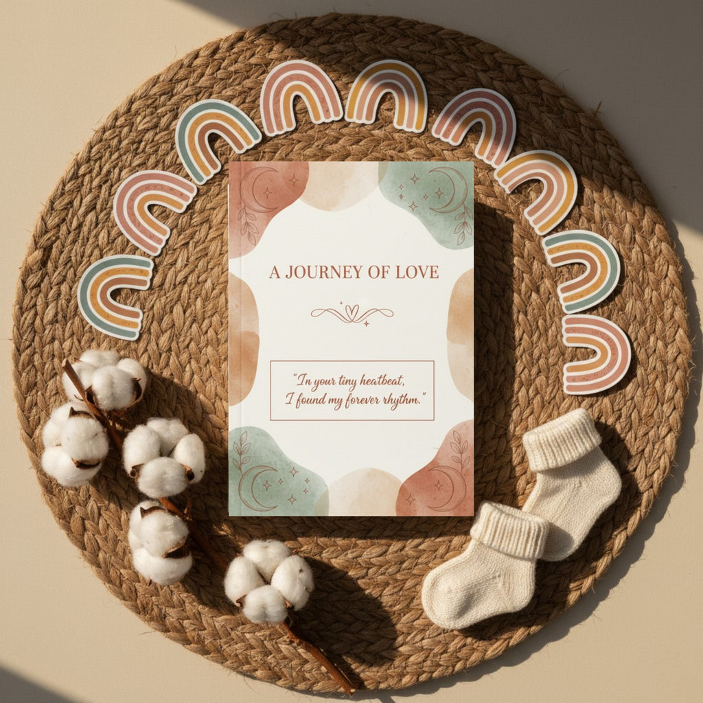 Boho Pregnancy Journal: Aesthetic Digital Keepsake & Trimester Tracker (Minimalist Rainbow Baby Memory Book)