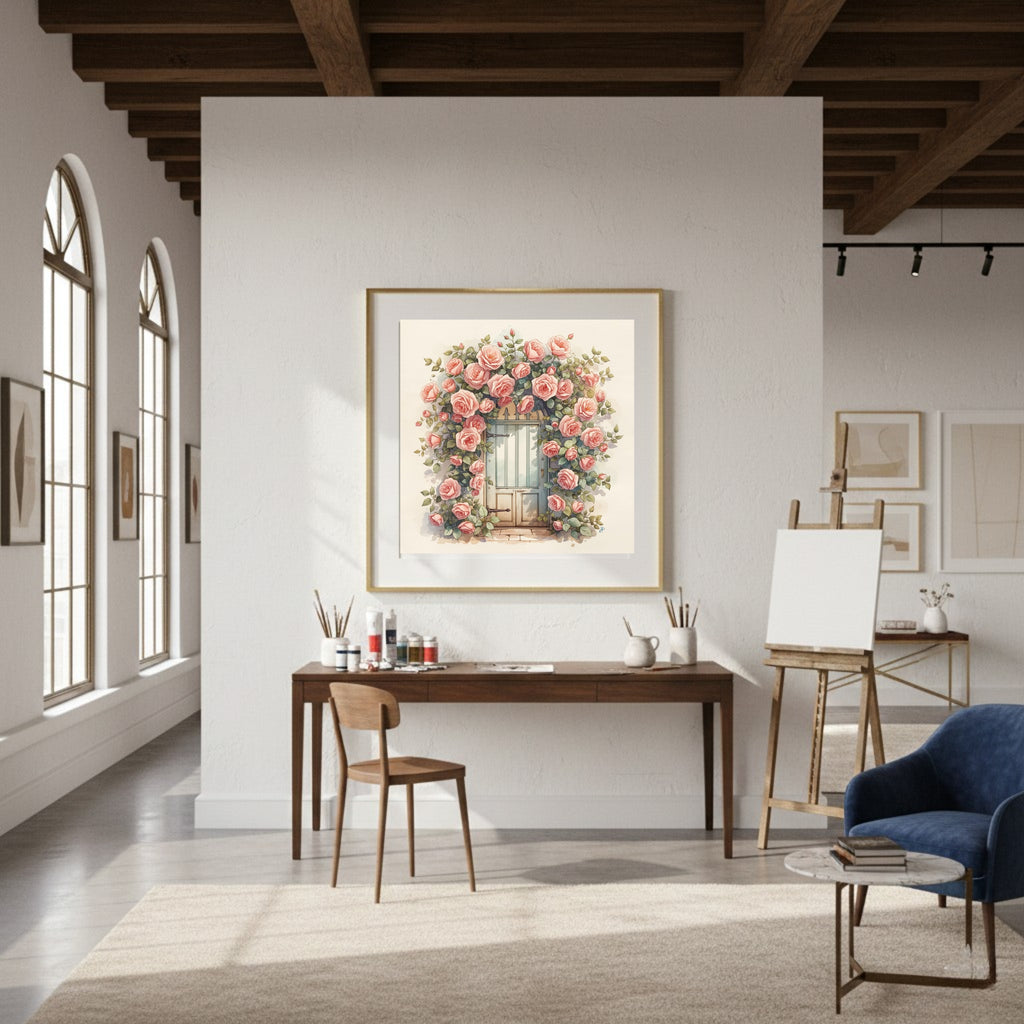 25-Piece Watercolor Sketch Wall Art Mega Bundle: Pastel European Street Scenes & Cozy Coffee Shop Prints