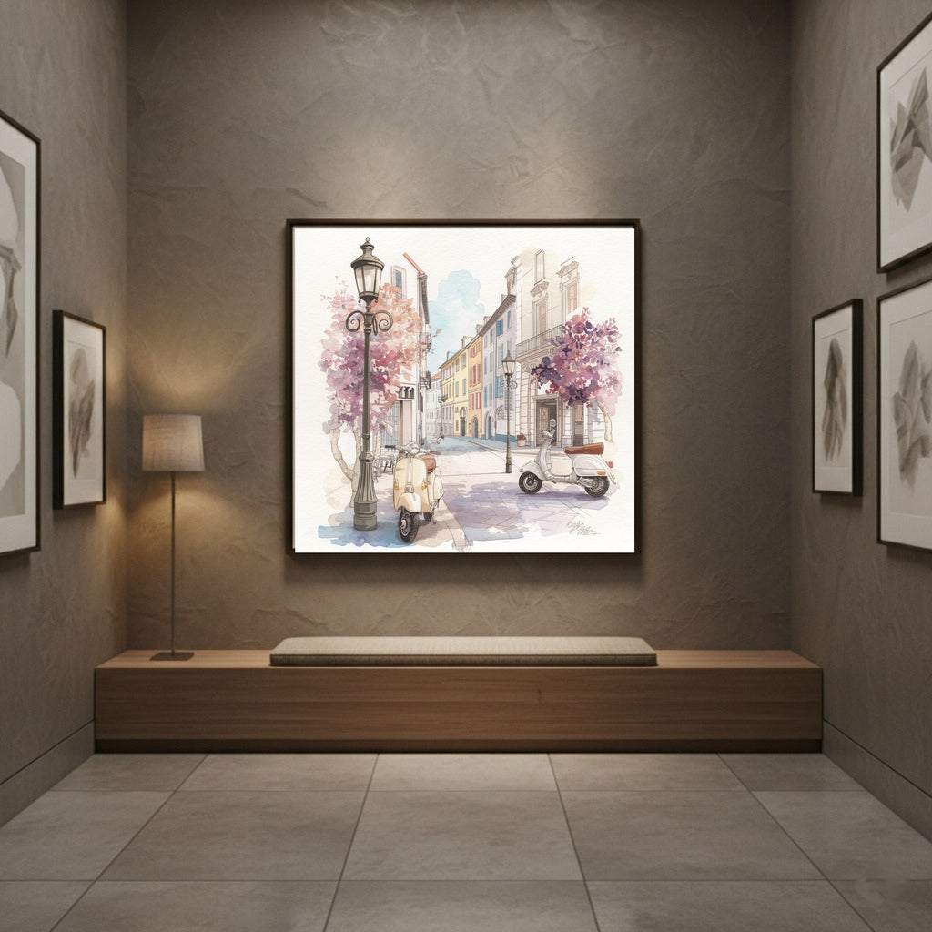 25-Piece Watercolor Sketch Wall Art Mega Bundle: Pastel European Street Scenes & Cozy Coffee Shop Prints