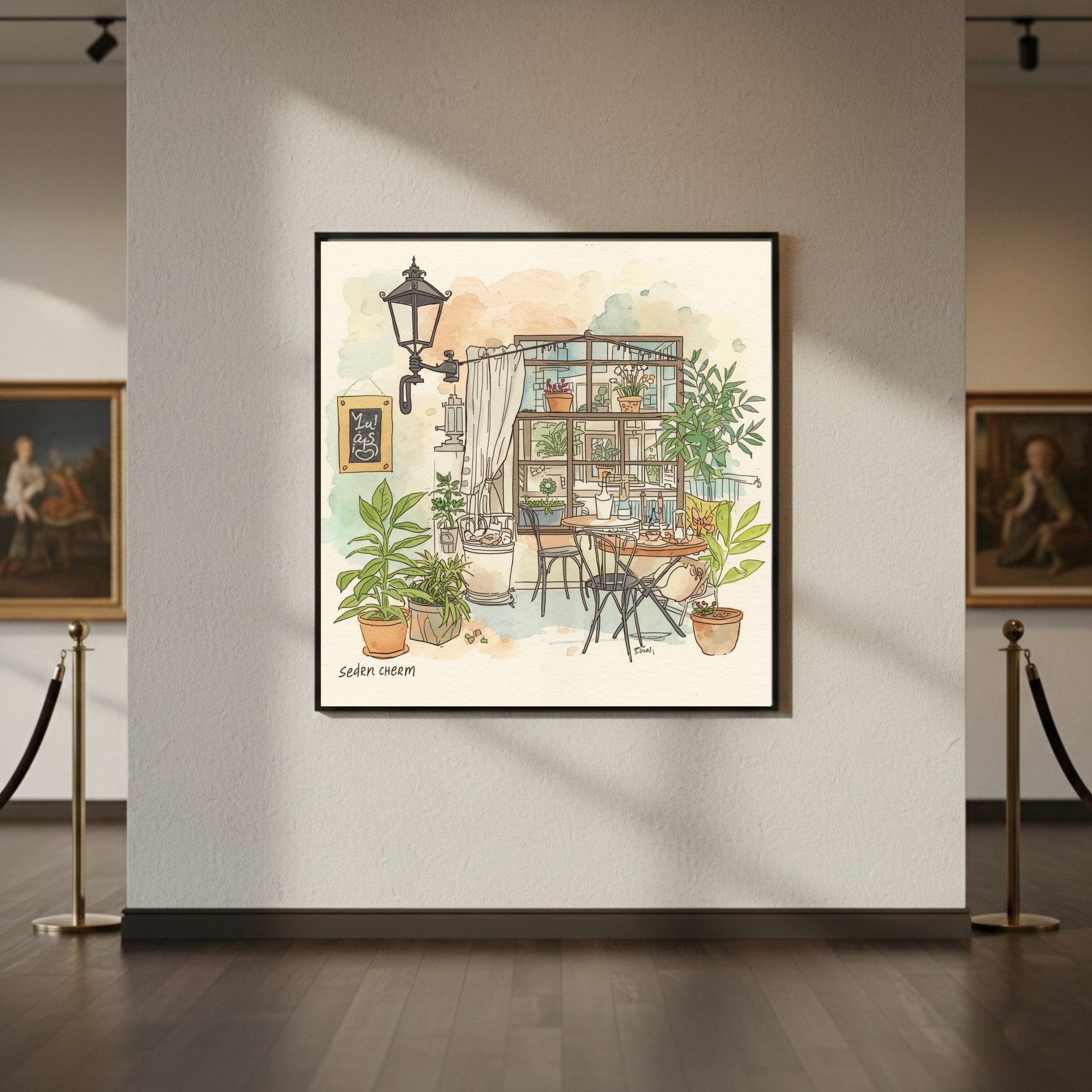 25-Piece Watercolor Sketch Wall Art Mega Bundle: Pastel European Street Scenes & Cozy Coffee Shop Prints